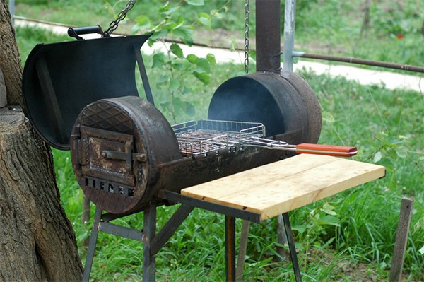садовая печь с мангалом фото