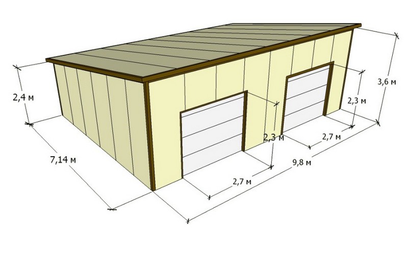 постройка гаража из сэндвич панелей фото